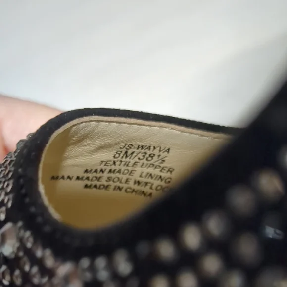 Jessica Simpson Black Bedazzled Rhinestone Stiletto Heels Size 8 - Picture 7 of 9